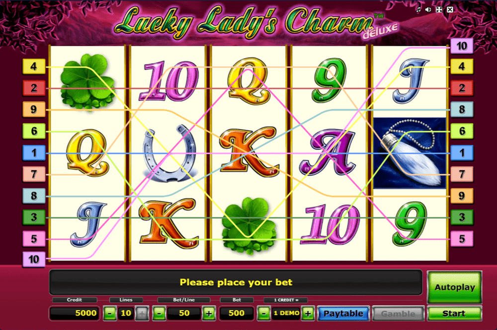 Screenshot of the game Lucky Lady's Charm deluxe